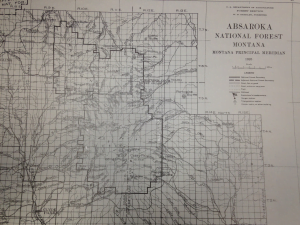1925 map of crazy mountains trail