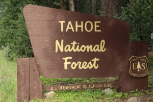 tahoe national forest sign