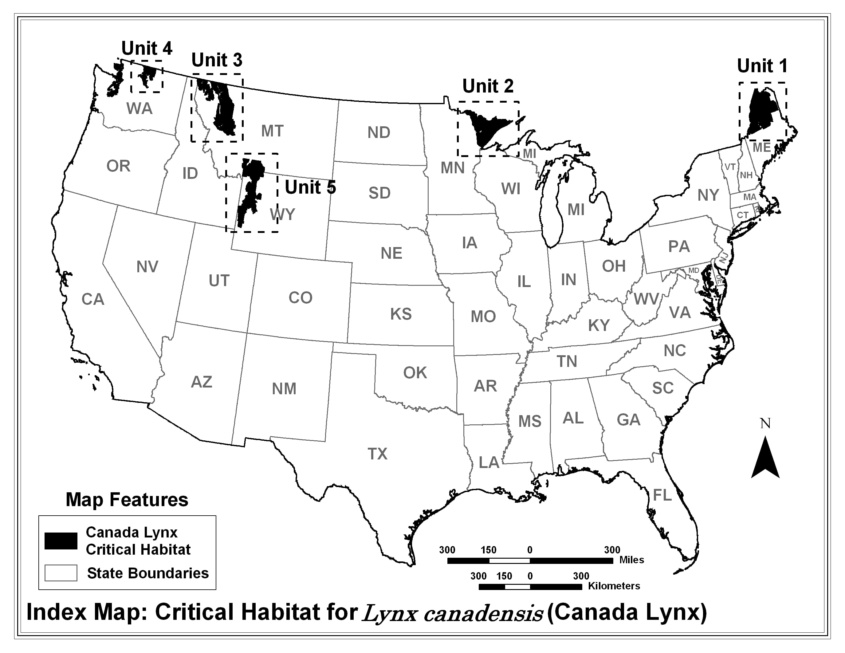 lynx crtical habitat map