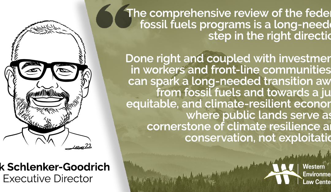 Erik biden fossil fuel review letter quote