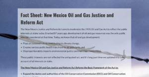 new mexico oil and gas act reform bill fact sheet