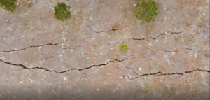 Figure 4. Aerial view of subsidence cracks, 2 Lazy 2 Ranch, Sec. 22, T7N, R27E (November 4, 2022)