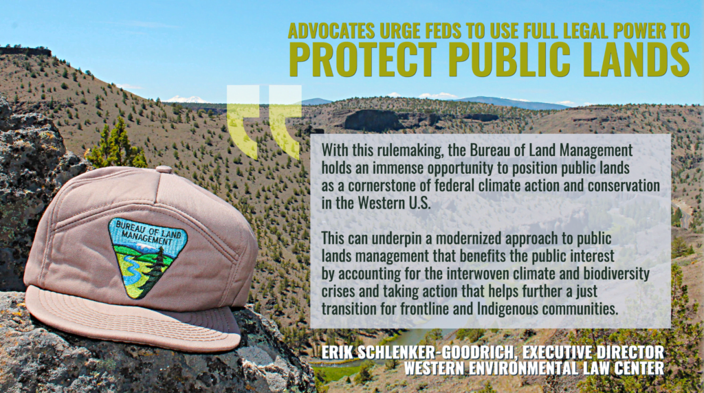 Advocates applaud intent of proposed public lands conservation rule, offer improvements