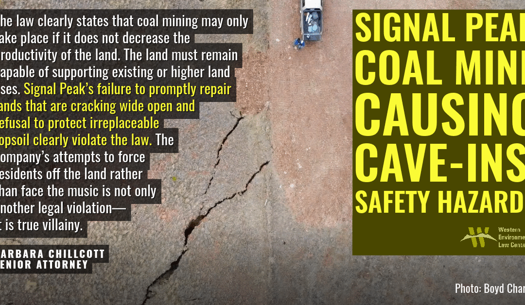 Signal Peak Bull Mountains Coal Mine Subsidence Complaint Barbara Quote Oct 2023