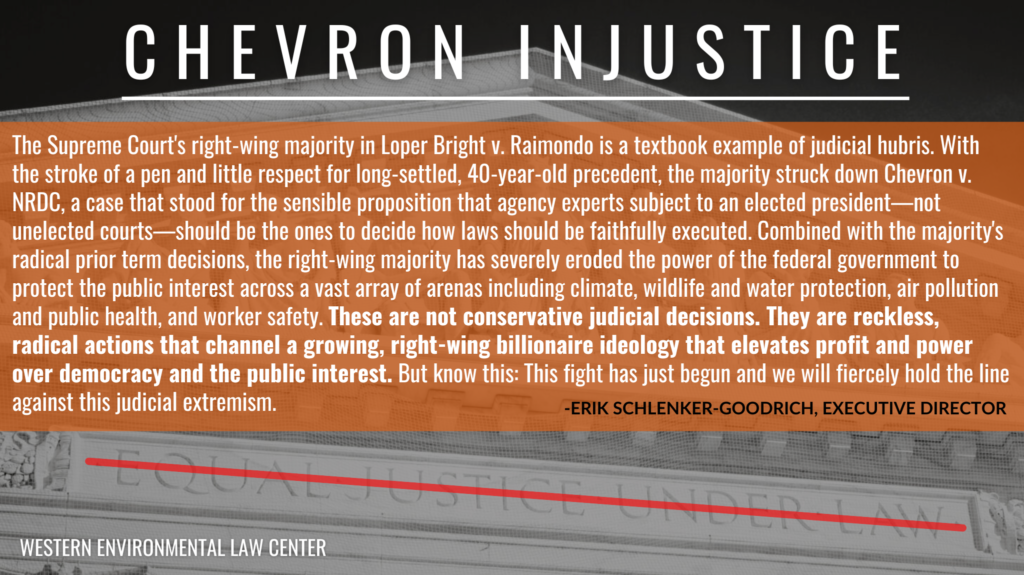 Statement: Supreme Court eviscerates the public interest with Chevron ...